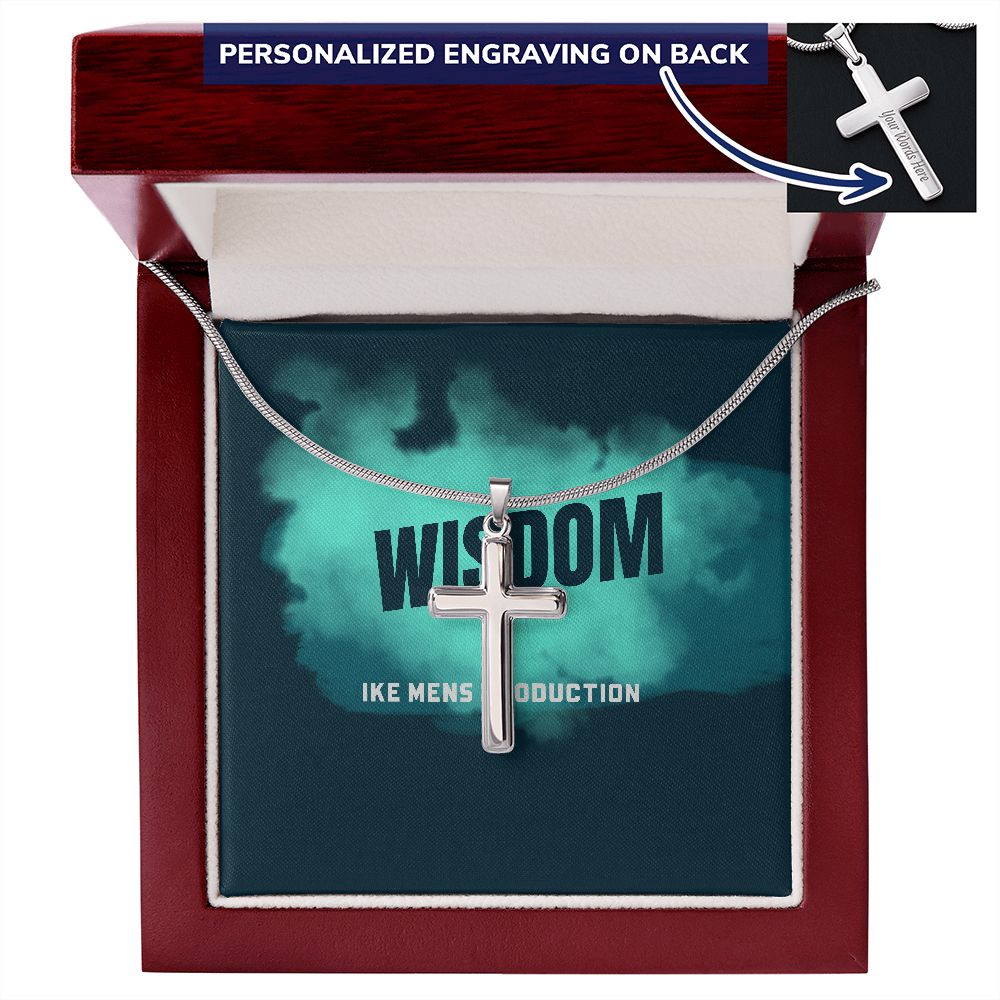 POWER OF WISDOM STEEL CROSS NECKLACE