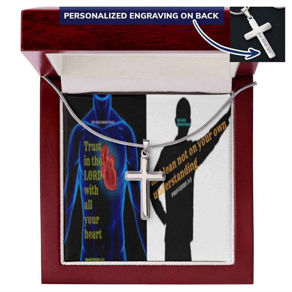 IKE MENS SCRIPTURE COLLAGE CROSS NECKLACE