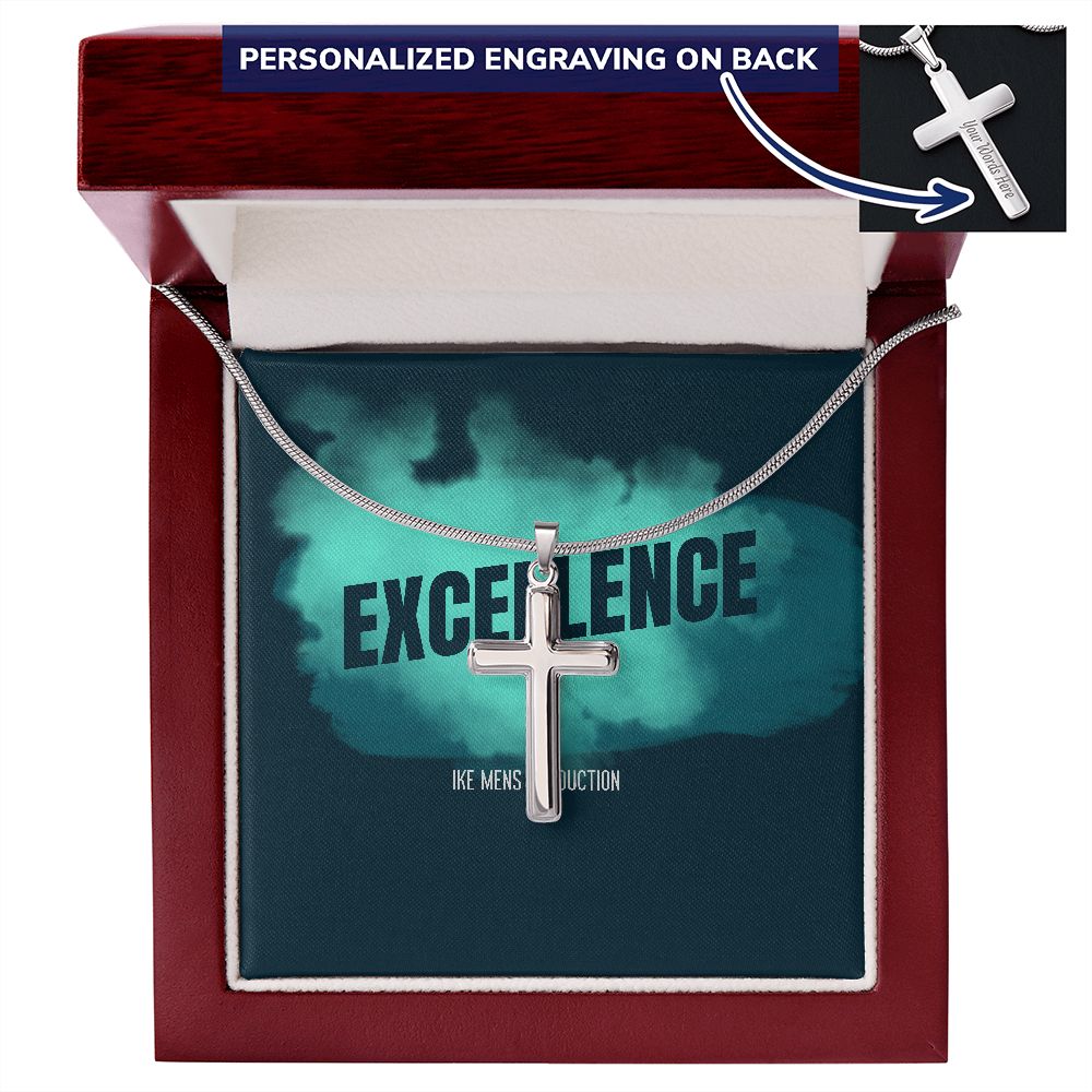 POWER OF EXCELLENCE STEEL CROSS NECKLACE