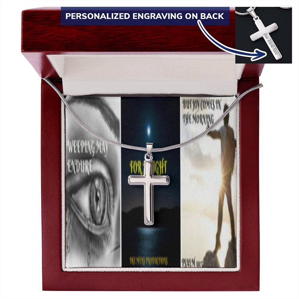 IKE MENS SCRIPTURE COLLAGE CROSS NECKLACE