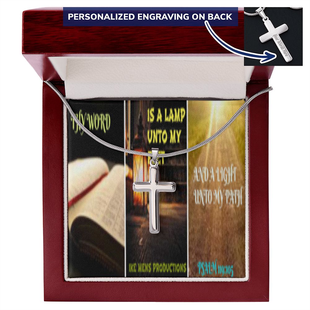 IKE MENS SCRIPTURE COLLAGE CROSS NECKLACE