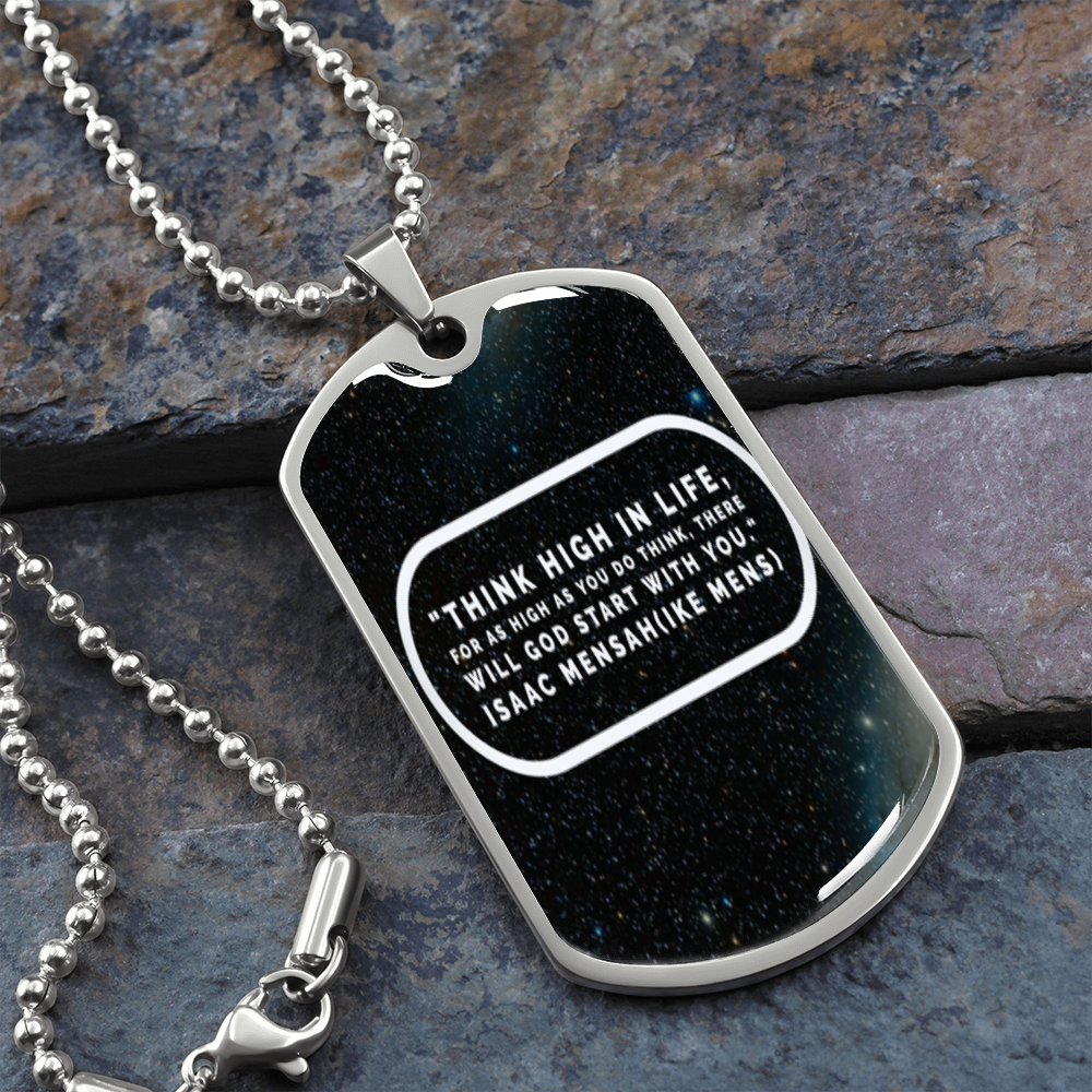 IKE MENS Quote  Luxury Military Necklace