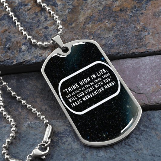IKE MENS Quote  Luxury Military Necklace