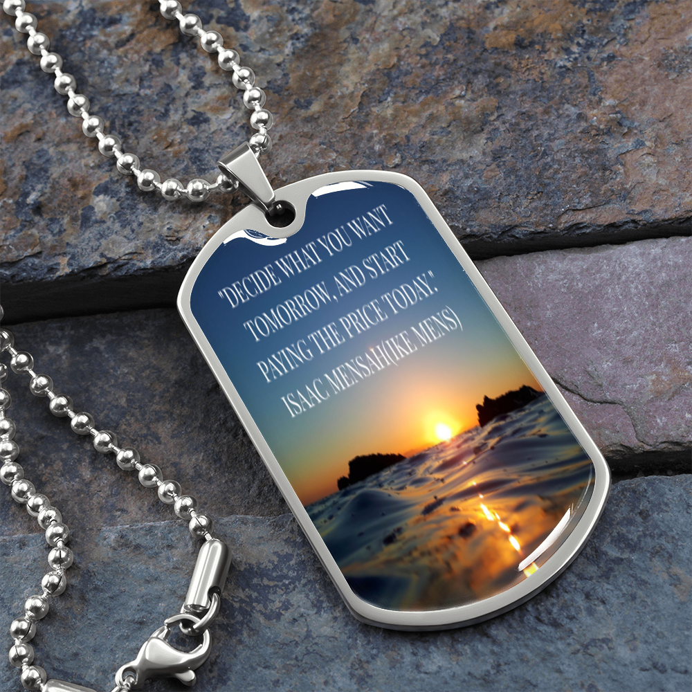 IKE MENS Quote  Military Necklace