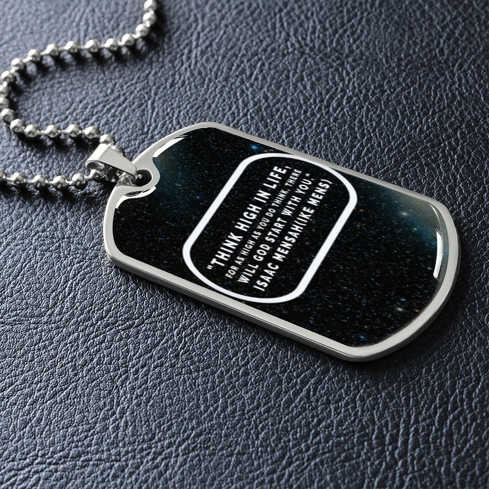 IKE MENS Quote  Luxury Military Necklace