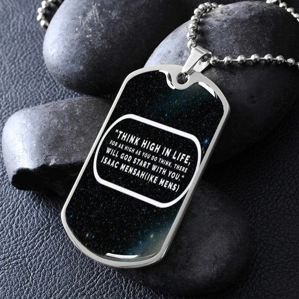 IKE MENS Quote  Luxury Military Necklace