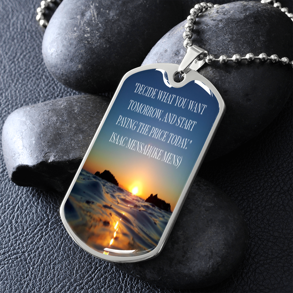 IKE MENS Quote  Military Necklace