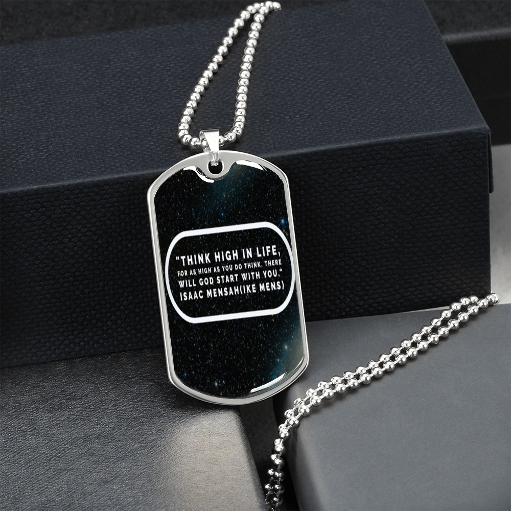 IKE MENS Quote  Luxury Military Necklace