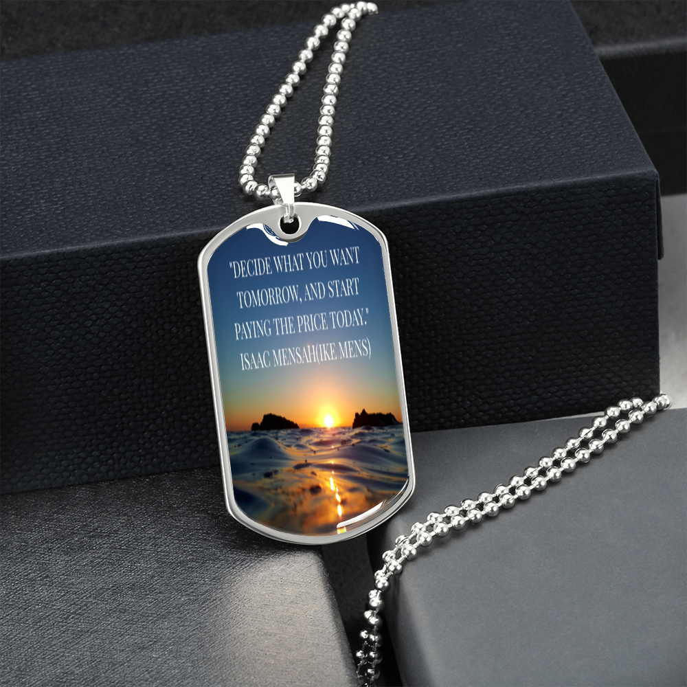 IKE MENS Quote  Military Necklace