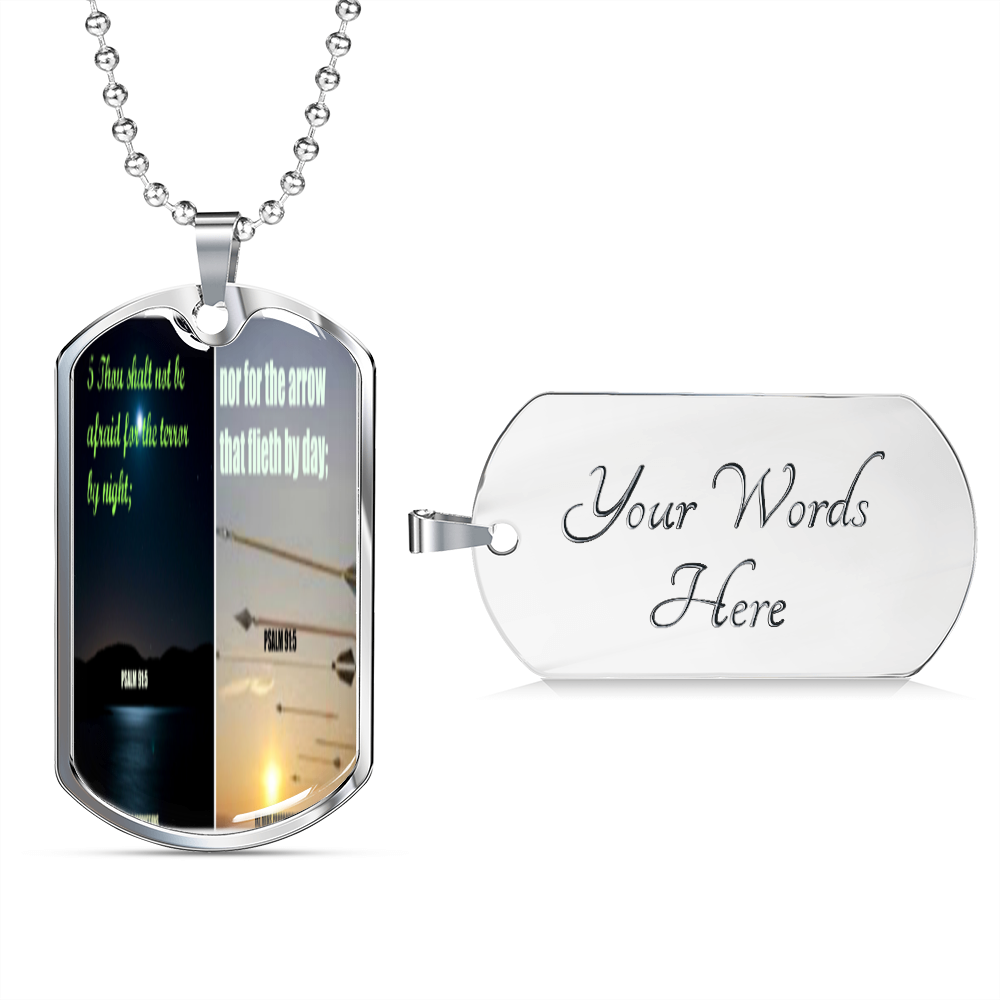 IKE MENS SCRIPTURE COLLAGE MILITARY CHAIN NECKLACE