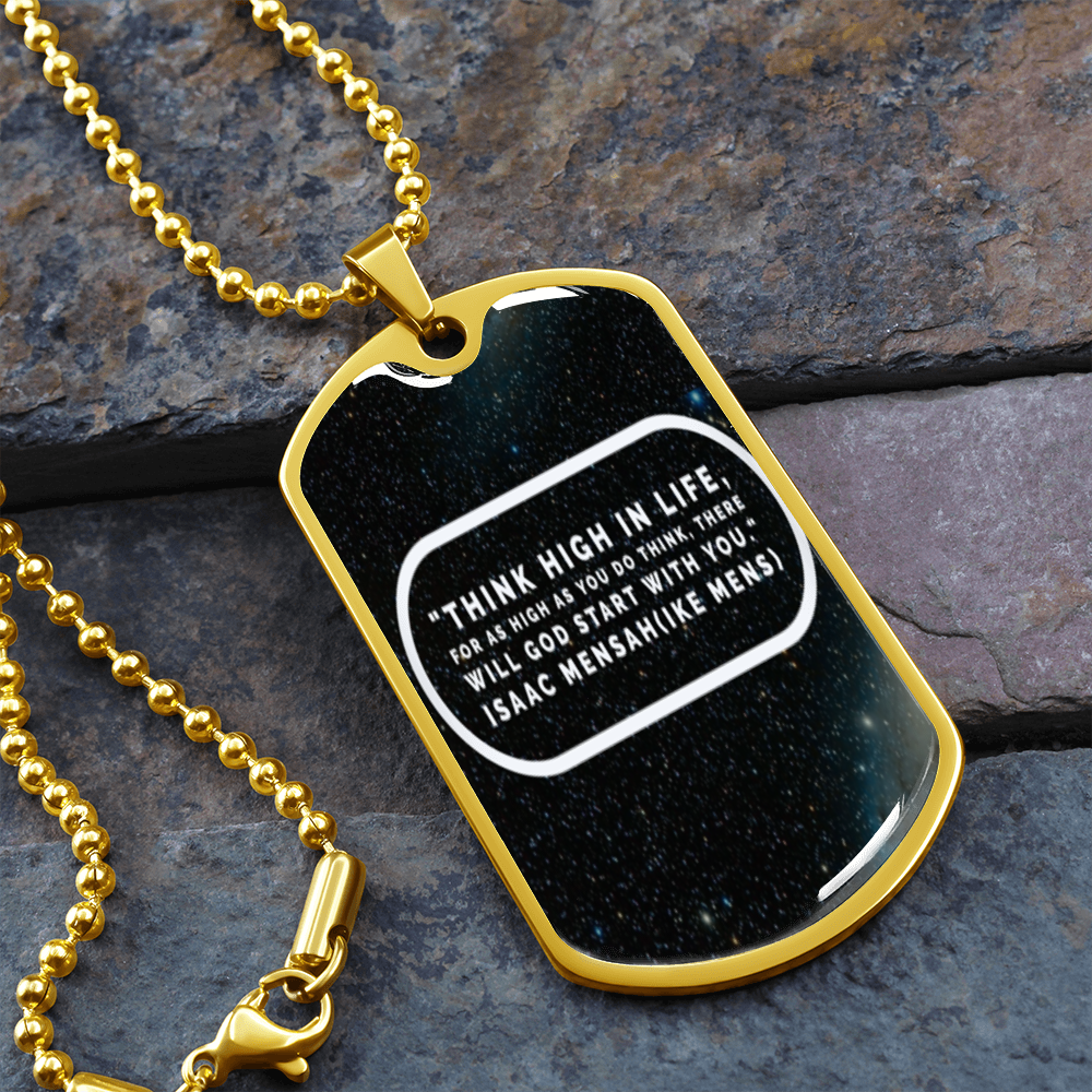 IKE MENS Quote  Luxury Military Necklace