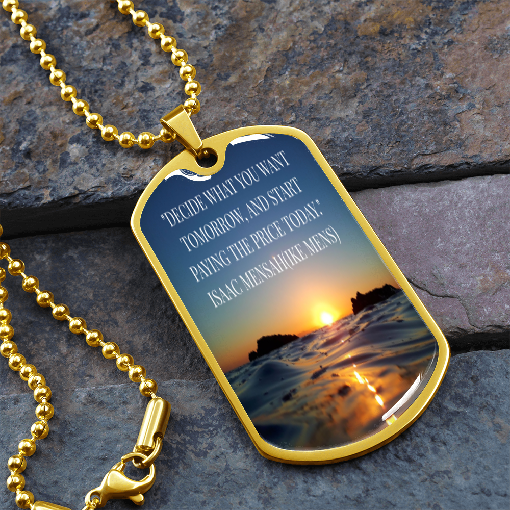 IKE MENS Quote  Military Necklace