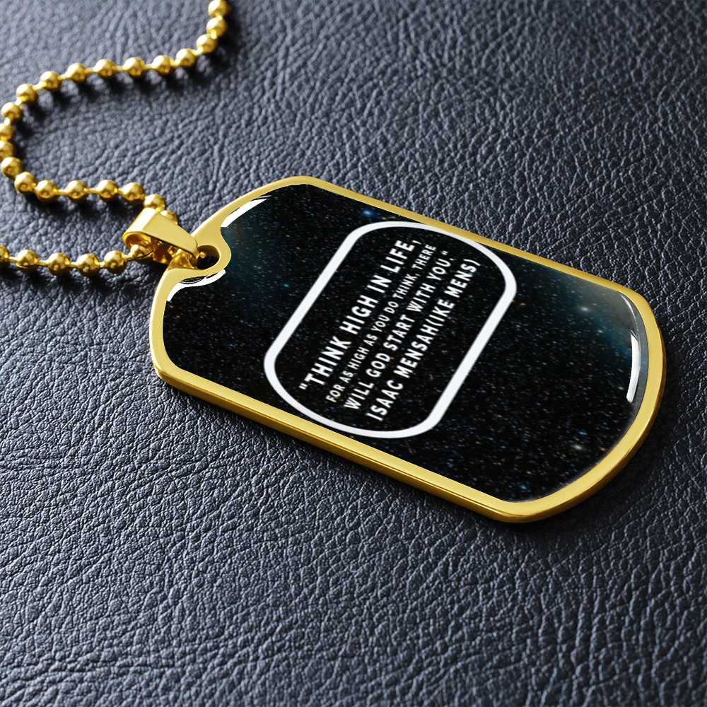 IKE MENS Quote  Luxury Military Necklace