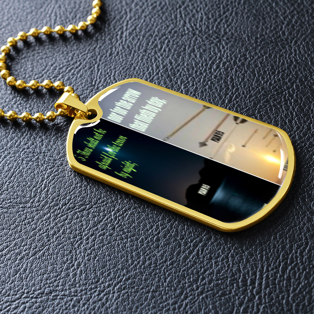 IKE MENS SCRIPTURE COLLAGE MILITARY CHAIN NECKLACE
