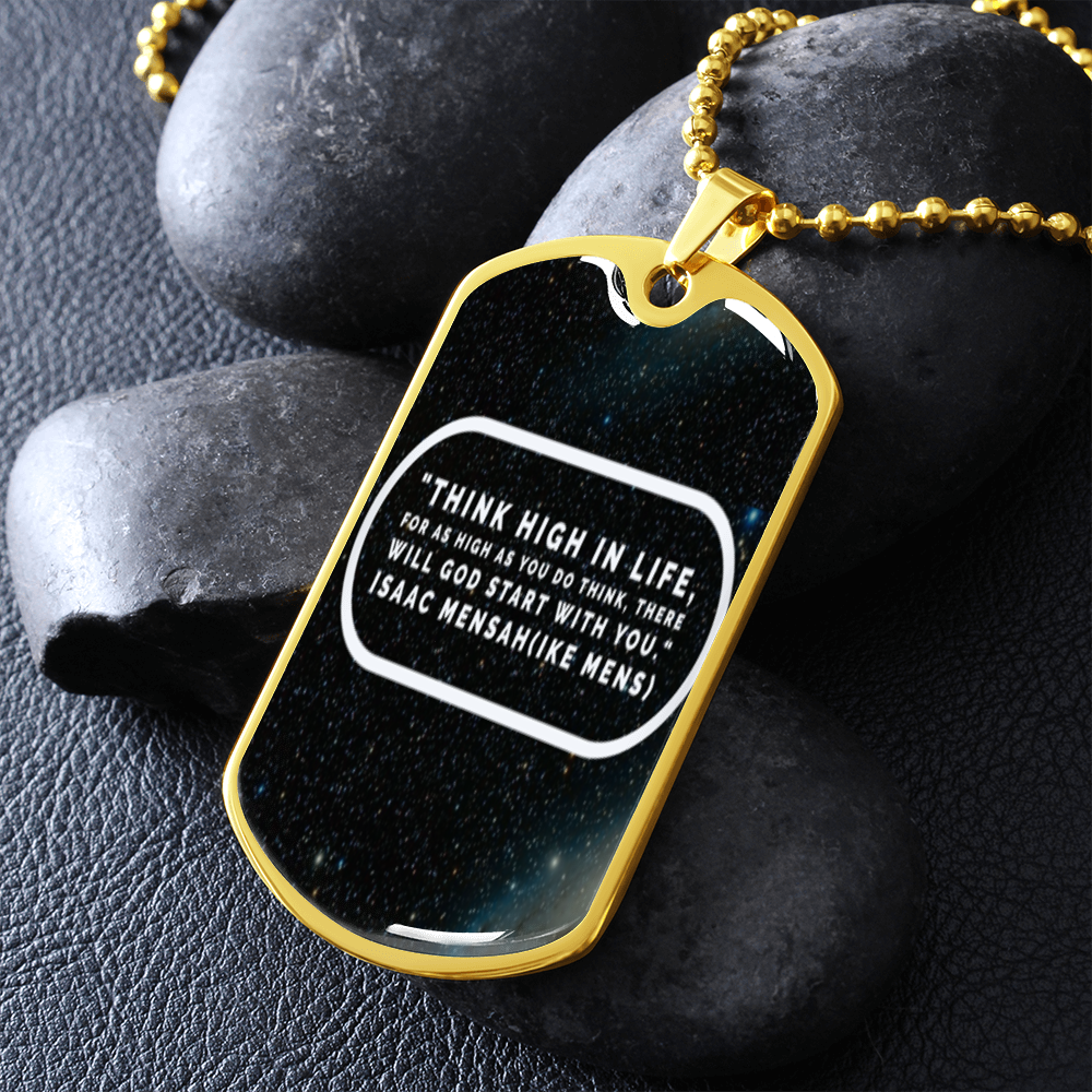 IKE MENS Quote  Luxury Military Necklace