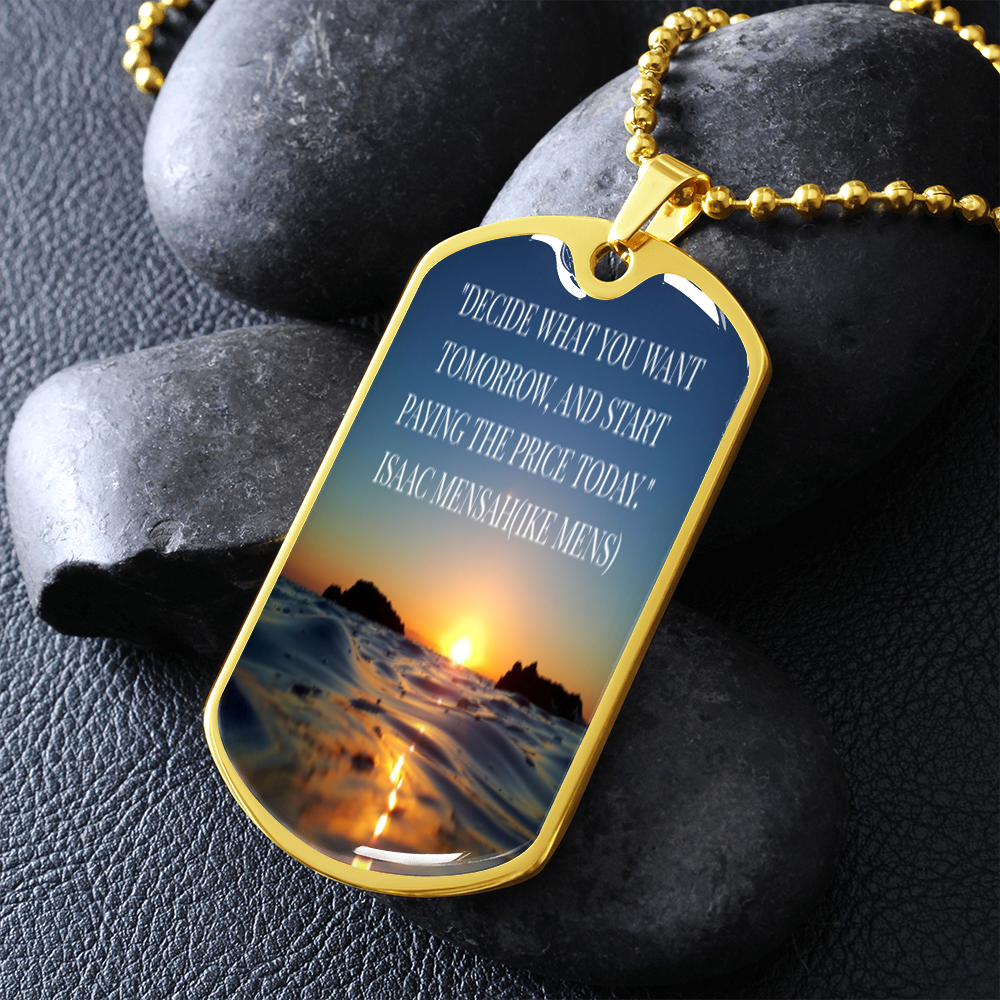 IKE MENS Quote  Military Necklace