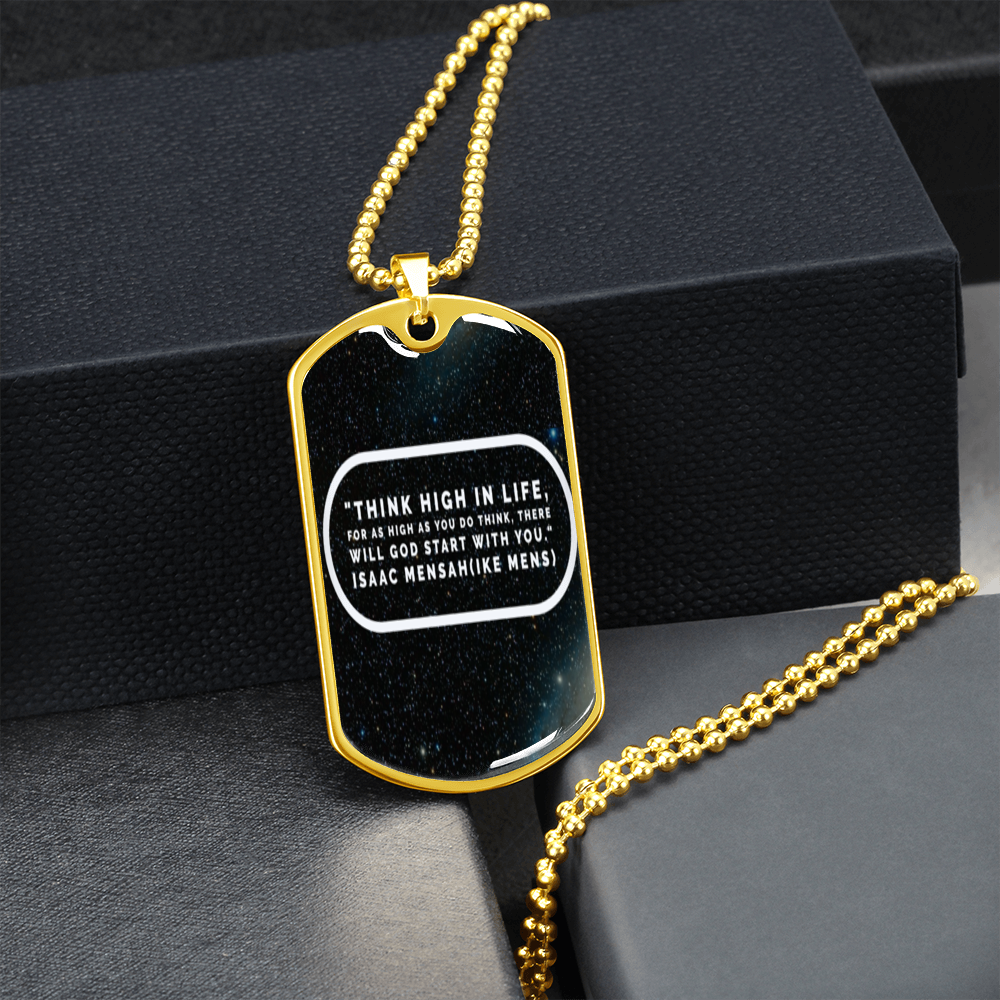 IKE MENS Quote  Luxury Military Necklace