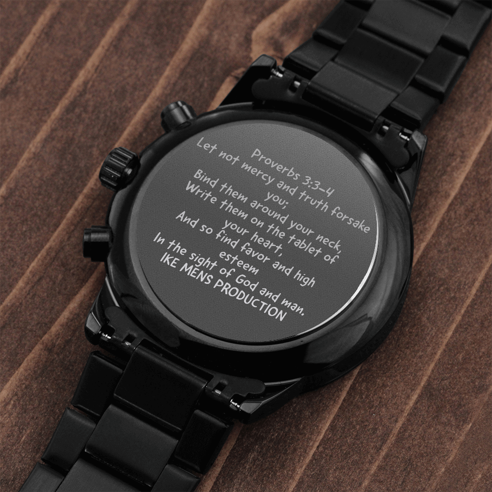 Proverbs Engraved Watch
