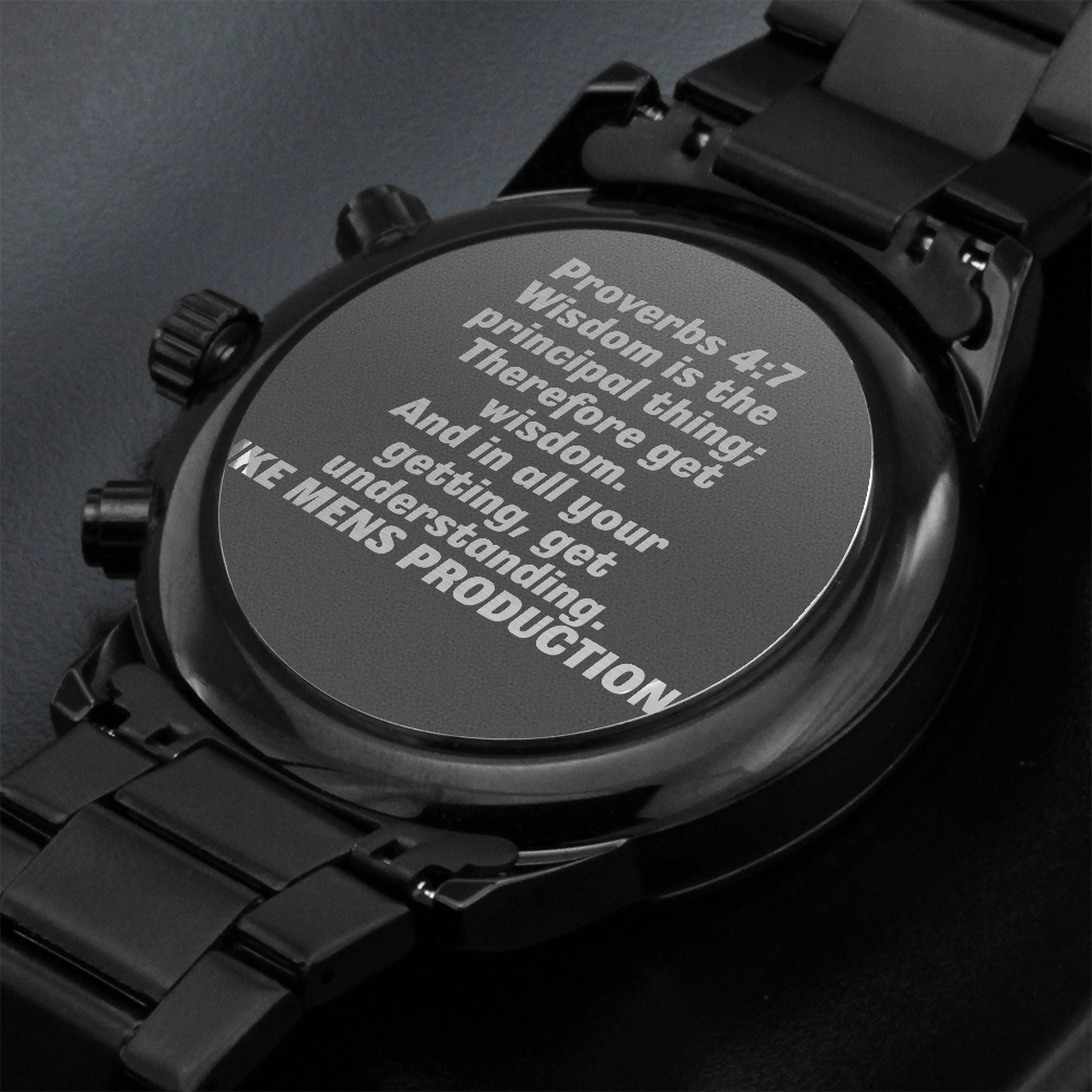Proverbs Engraved Watch