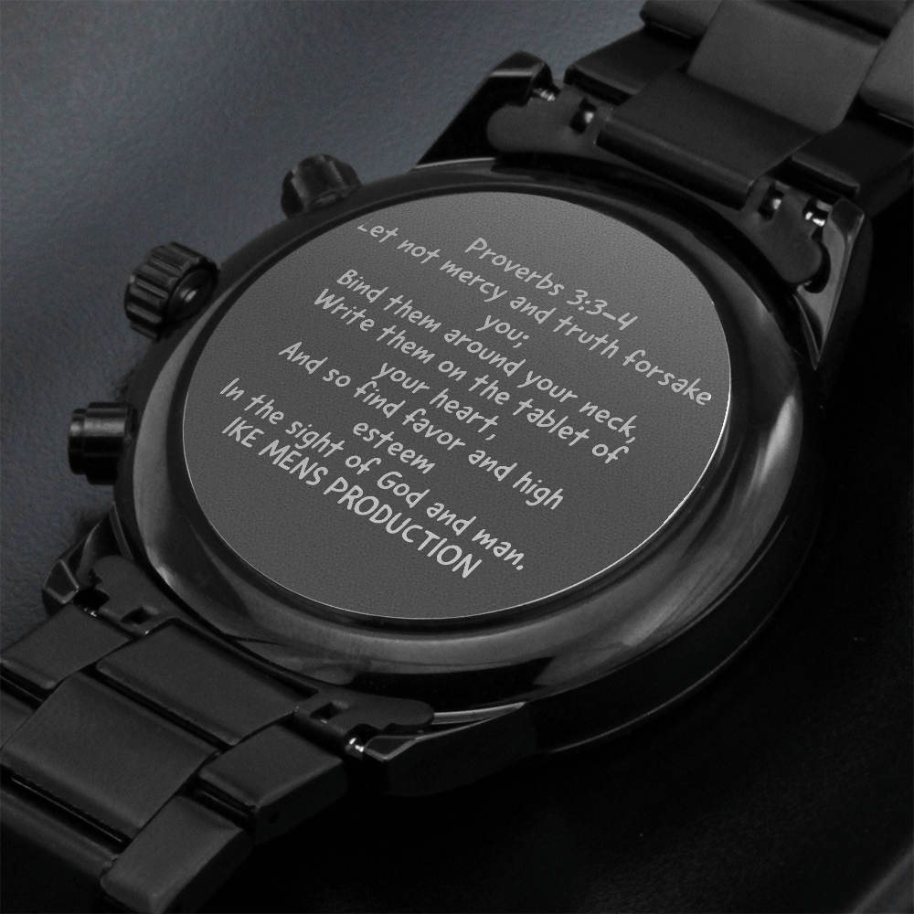 Proverbs Engraved Watch