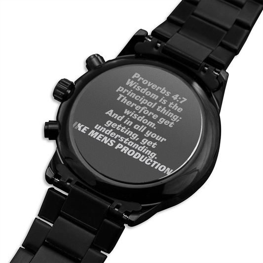 Proverbs Engraved Watch