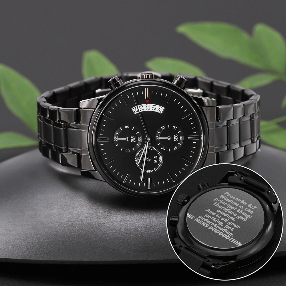 Proverbs Engraved Watch