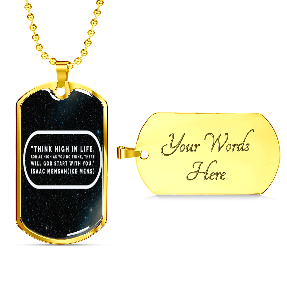 IKE MENS Quote  Luxury Military Necklace