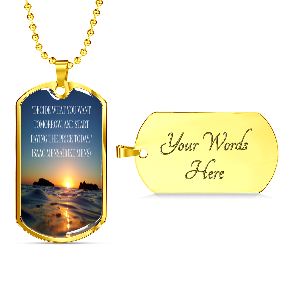 IKE MENS Quote  Military Necklace