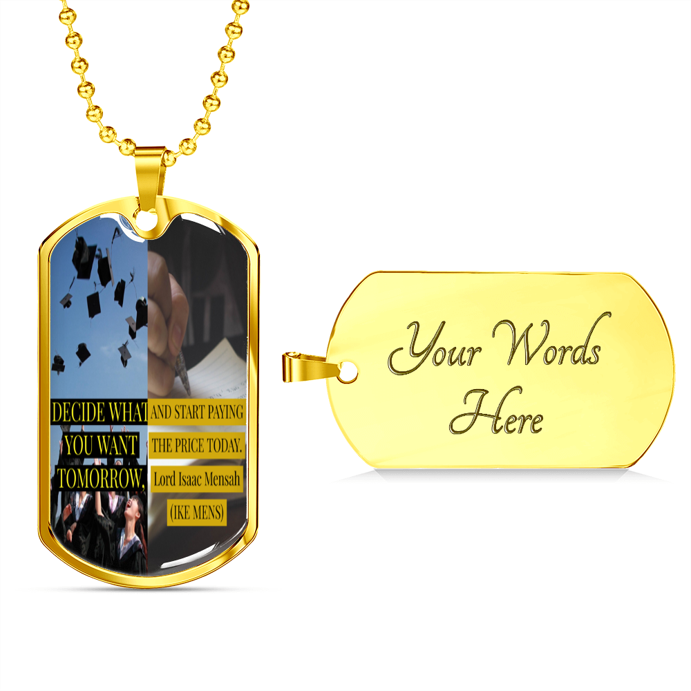 IKE MENS Quote Military Necklace