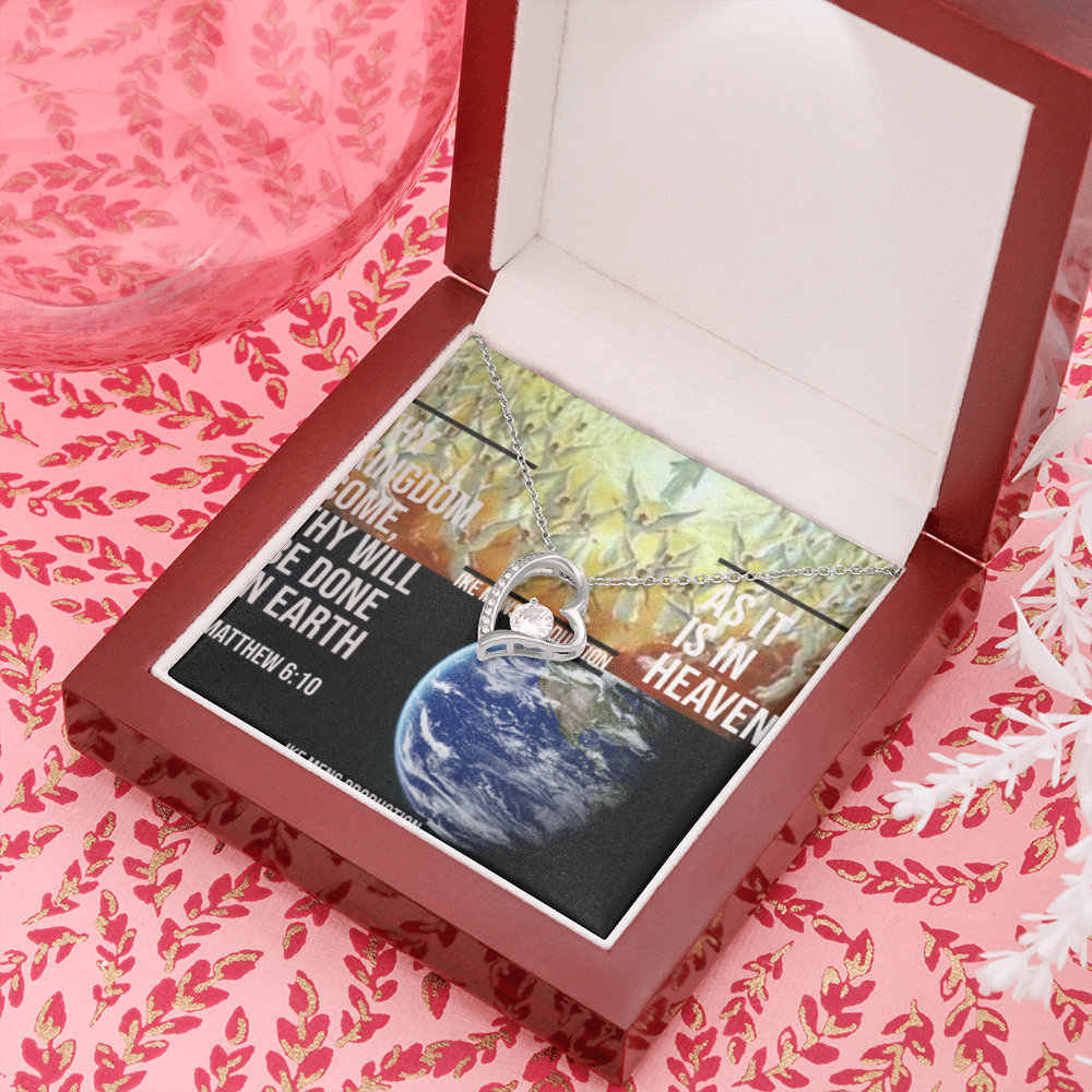 FOREVER LOVE NECKLACE IN SCRIPTURE COLLAGE BLACK CHRONOGRAPH WATCH
