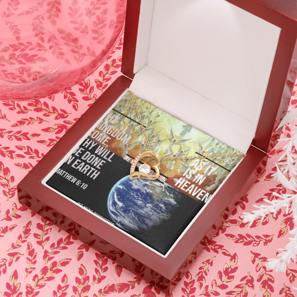 FOREVER LOVE NECKLACE IN SCRIPTURE COLLAGE BLACK CHRONOGRAPH WATCH