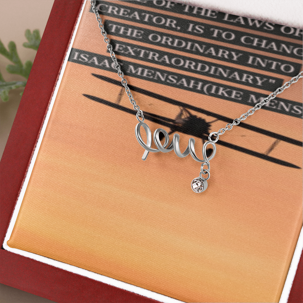 IKE MENS Quote Scripted Love Necklace