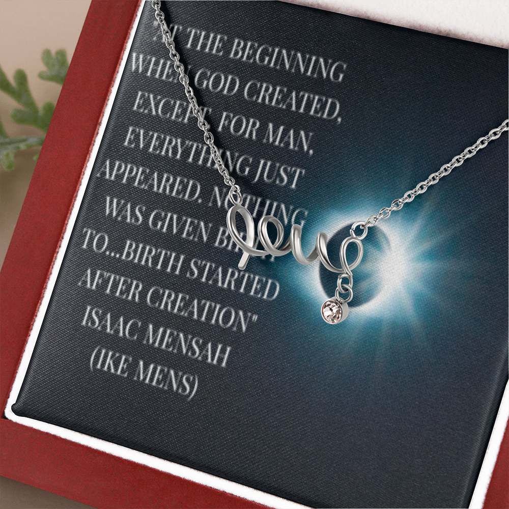 IKE MENS Quote Scripted Love NECKLACE