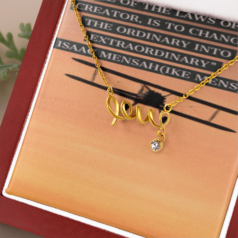 IKE MENS Quote Scripted Love Necklace