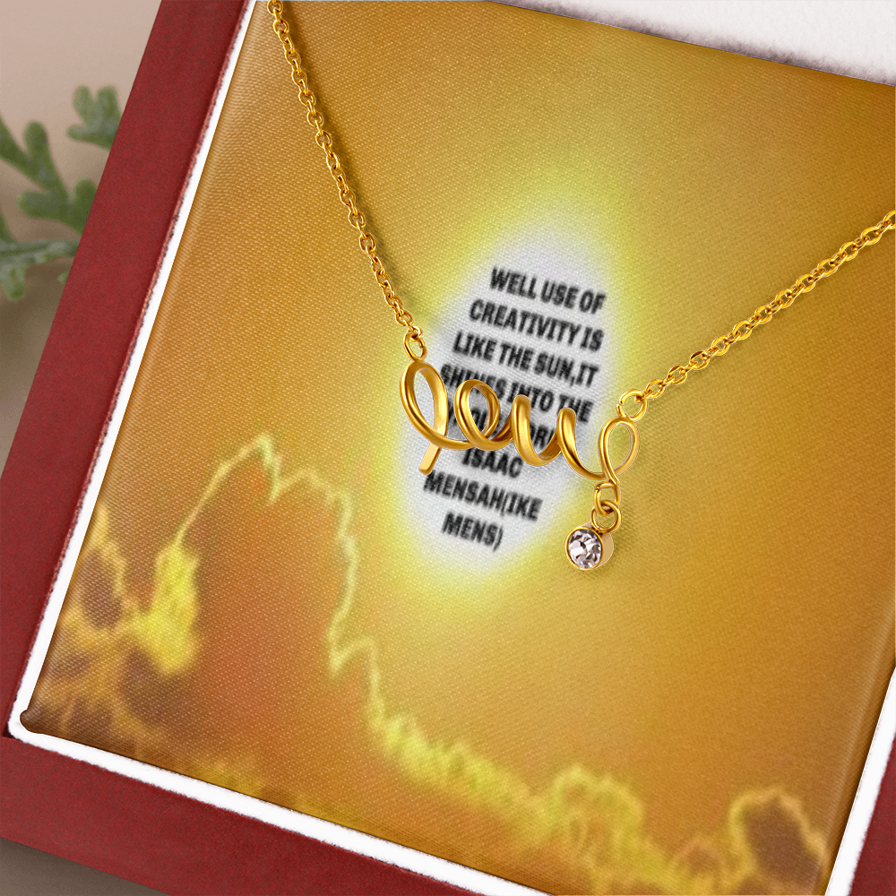 IKE MENS QUOTE SCRIPTED LOVE NECKLACE