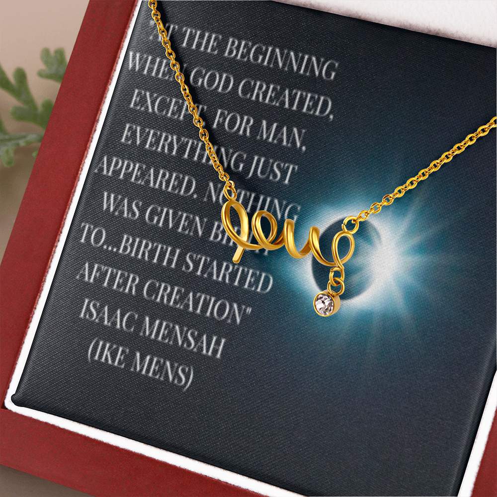 IKE MENS Quote Scripted Love NECKLACE