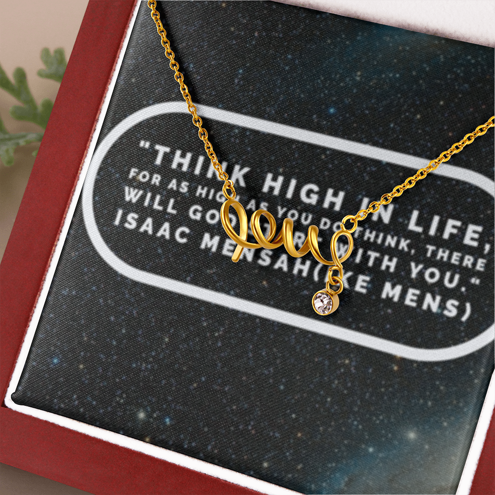 IKE MENS QUOTE SCRIPTED LOVE NECKLACE