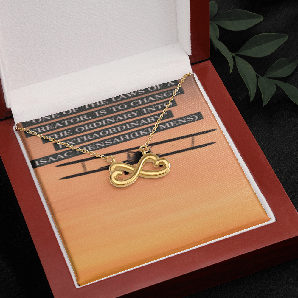 IKE MENS Quote Infinity Heart Necklace