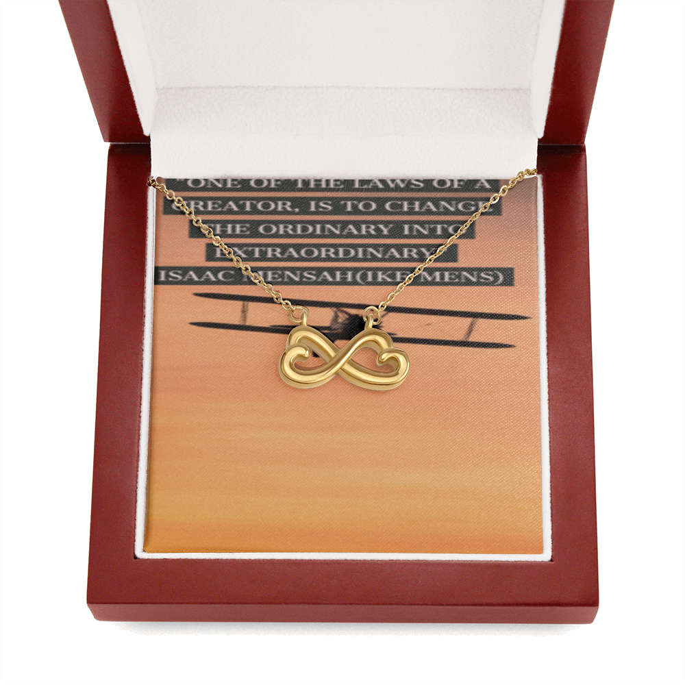 IKE MENS Quote Infinity Heart Necklace