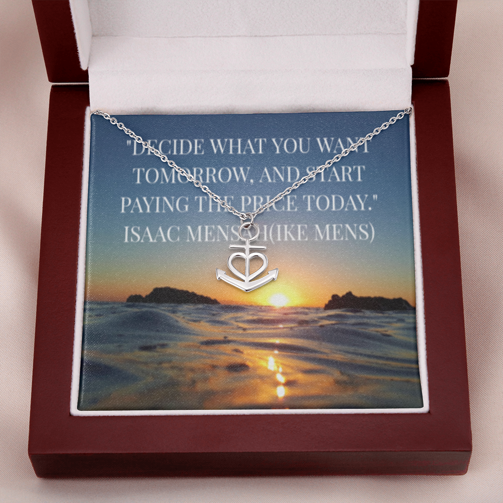 IKE MENS Quote Anchor Necklace