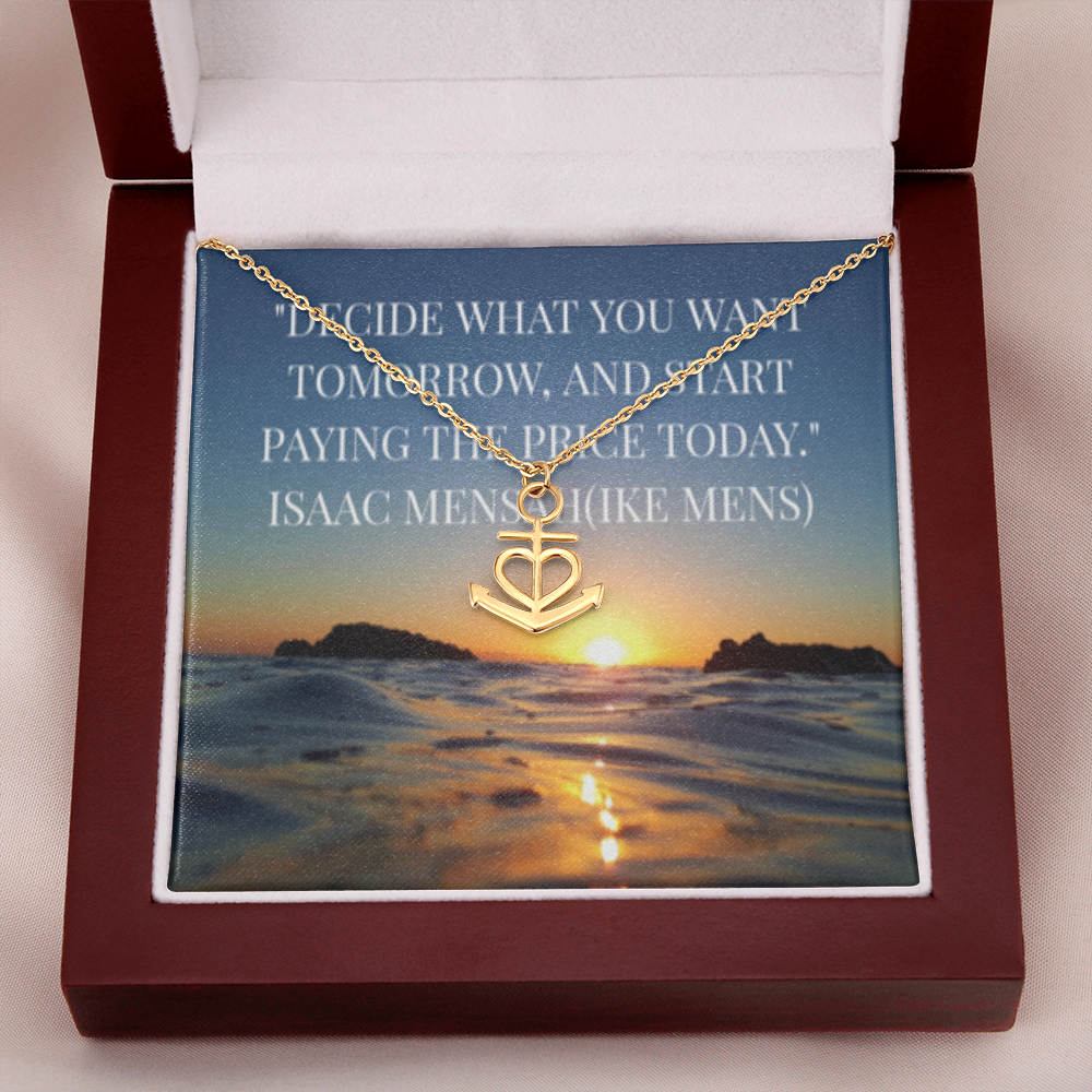 IKE MENS Quote Anchor Necklace