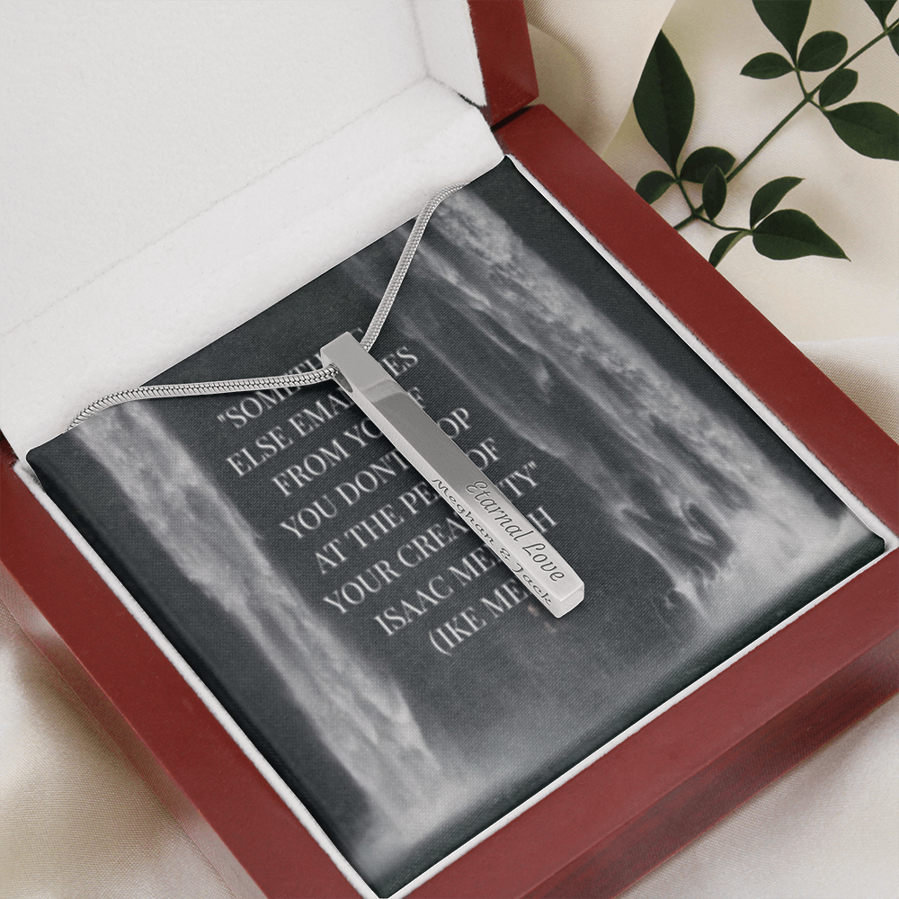 IKE MENS Quote 2 Sided Vertical Stick Necklace