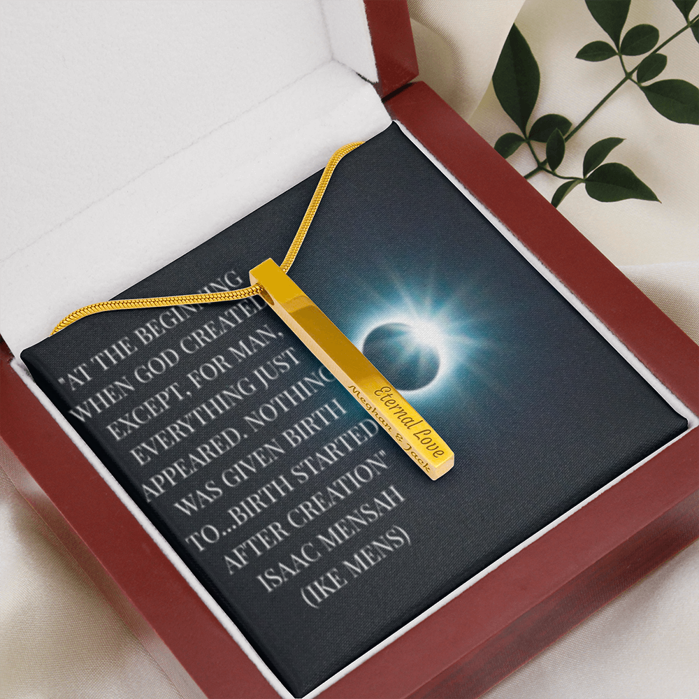 IKE MENS QUOTE 2SIDED VERTICAL STICK NECKLACE