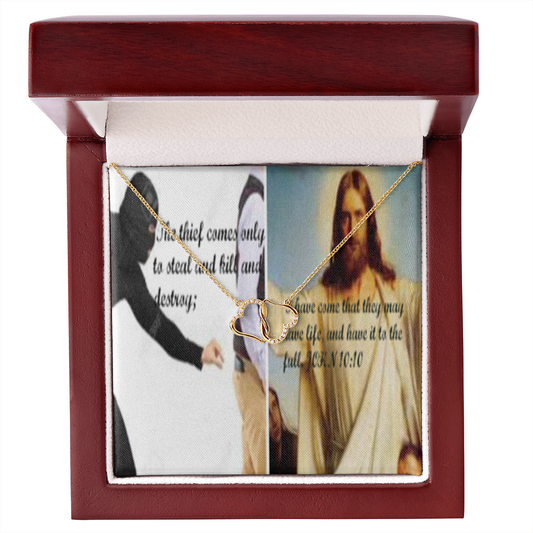 Everlasting Love Necklace in Scripture Collage