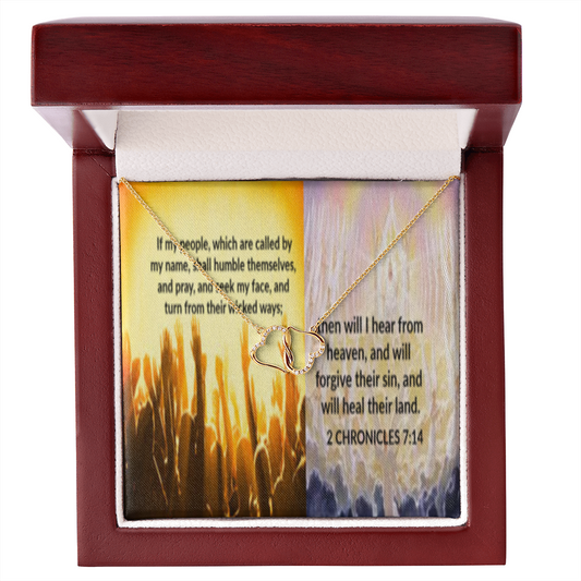 Everlasting Love Necklace in Scripture Collage