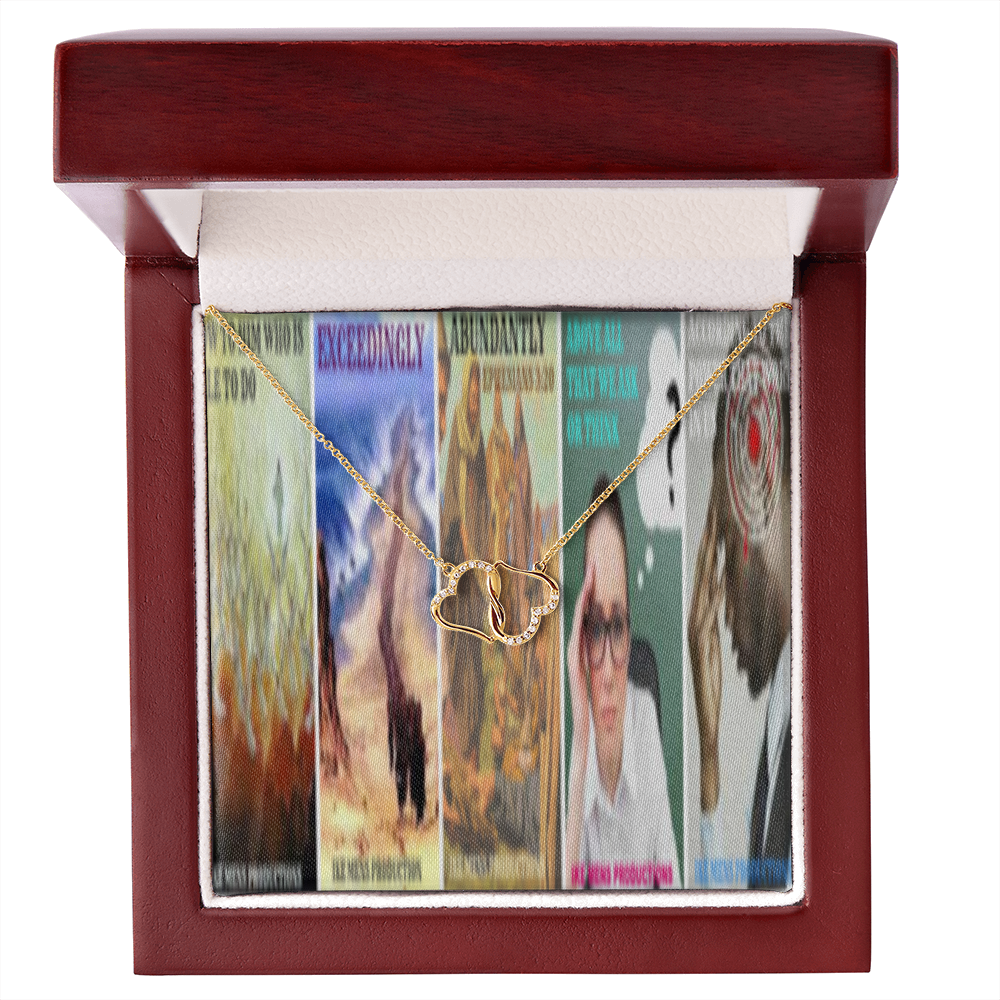 Everlasting Love Necklace in Scripture Collage