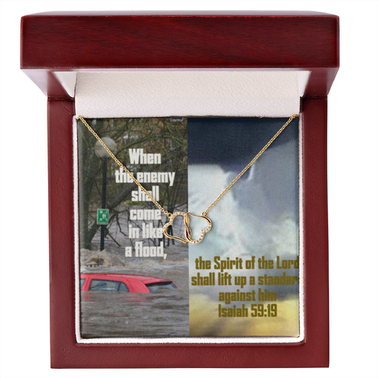 Everlasting Love Necklace in Scripture Collage