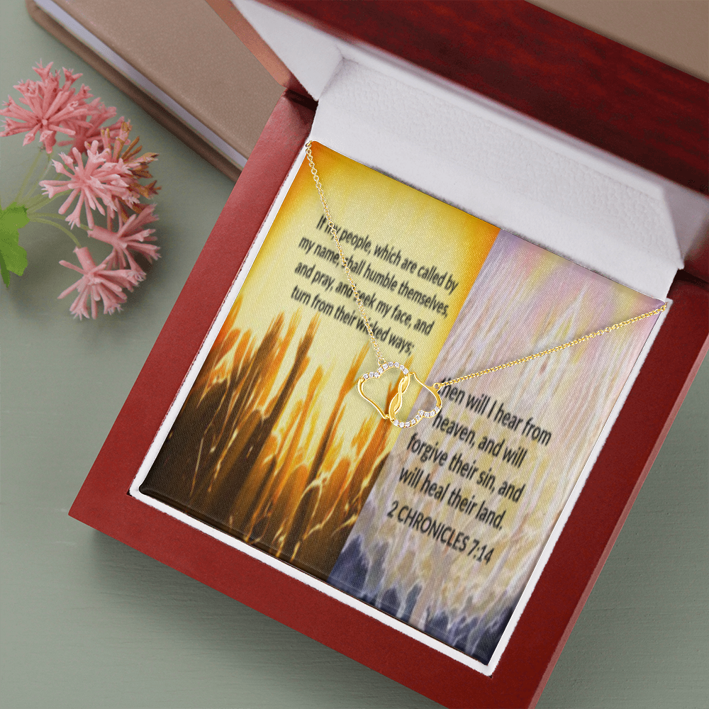 Everlasting Love Necklace in Scripture Collage