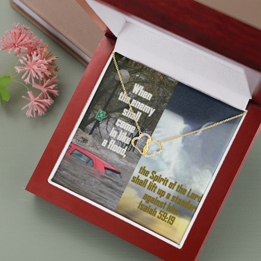 Everlasting Love Necklace in Scripture Collage