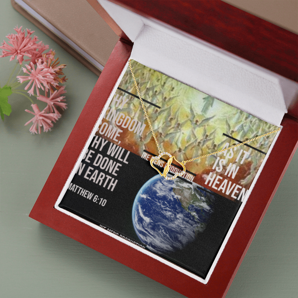 Everlasting Love Necklace in Scripture Collage